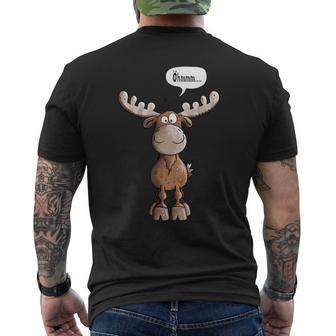Öhmmm Elk I Deer Reindeer Animal Print Animal Motif T-Shirt mit Rückendruck - Seseable