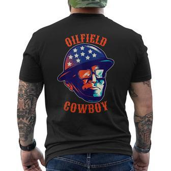Oilfield Cowboy Blue Collar Hard Working Roughneck Badass Men's T-shirt Back Print - Monsterry AU