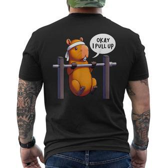 Ok I Pull Up Capybara Capybara Gym Lover Fitness Meme Men's T-shirt Back Print - Thegiftio UK