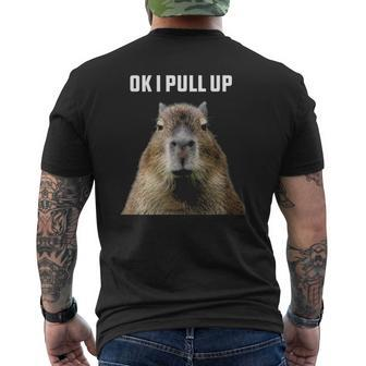 Ok I Pull Up Capybara V6 Mens Back Print T-shirt - Thegiftio UK