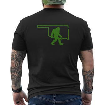 Oklahoma Bigfoot Hunter Sasquatch Yeti State Pride Tee Mens Back Print T-shirt - Thegiftio UK