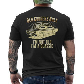 Old Codgers Rule-Classic Muscle Car Garage Men's T-shirt Back Print - Monsterry CA