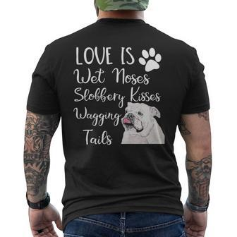 Old English Bulldog Quote Saying Love My Dog Men's T-shirt Back Print | Mazezy
