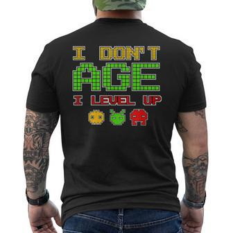 Old Gamer Gaming I Don't Age I Level Up Men's T-shirt Back Print - Monsterry AU