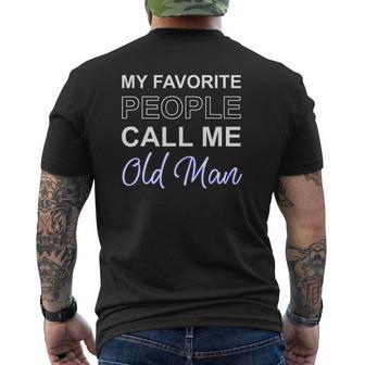 Old Man Pa Father's Day Present Apparel Pop American Dad Mens Back Print T-shirt | Mazezy