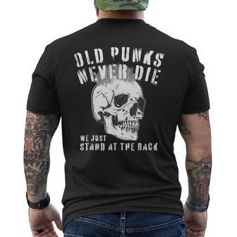 Old Punks Never Die Punk Rock Distressed Skull Men's T-shirt Back Print - Thegiftio UK