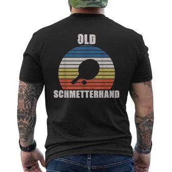 Old Schmetterhand Ping Pong Lustiges Tischtennis T-Shirt mit Rückendruck - Seseable