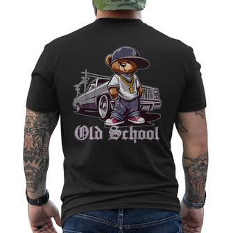Old School Hip Hop Teddy Bear Lowrider Chicano Culture Cute Men's T-shirt Back Print - Thegiftio