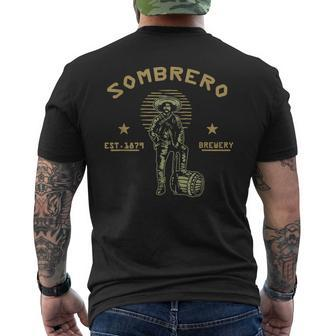 Old Sombrero Brewery Mexican Cowboy Beer Drinkers Wild West Men's T-shirt Back Print - Monsterry