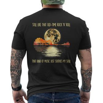 Still Like That Old Time Rock N Roll Guitar Moon Tree Hippie Men's T-shirt Back Print - Monsterry CA