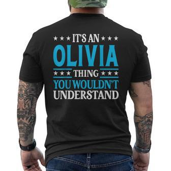 Olivia Thing Surname Team Family Last Name Olivia Men's T-shirt Back Print - Seseable