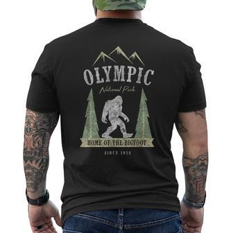 Olympic National Park Vintage Bigfoot Washington Men's T-shirt Back Print - Monsterry CA