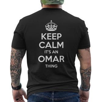 Omar Name Keep Calm Personalized Joke Men Men's T-shirt Back Print - Monsterry