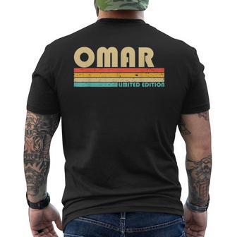 Omar Name Personalized Retro Vintage Birthday Men's T-shirt Back Print - Monsterry DE