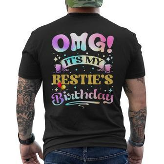 Omg It's My Bestie's Birthday Happy To Me You Best Friend Men's T-shirt Back Print - Thegiftio