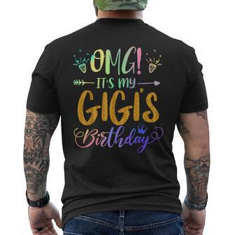Omg It's My Gigi's Birthday Tie Dye Party Themed Grandchild Men's T-shirt Back Print - Thegiftio UK