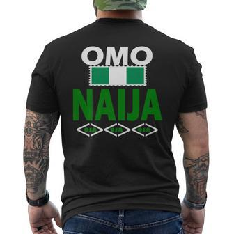 Omo Naija With Nigeria Flag In Heart- 9Ja- Nigerian Men's T-shirt Back Print - Monsterry CA