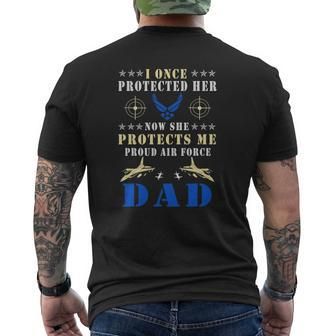 I Once Protected Her Proud Us Air Force Dad Mens Back Print T-shirt | Mazezy