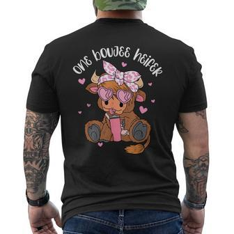 One Boujee Heifer Highland Cow Tumbler Happy Valentine's Day Men's T-shirt Back Print - Seseable