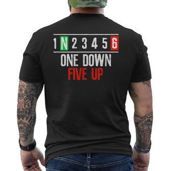 One Down Five Up Gänge Motorrad Motorradfahren Biker Biken T-Shirt mit Rückendruck - Seseable