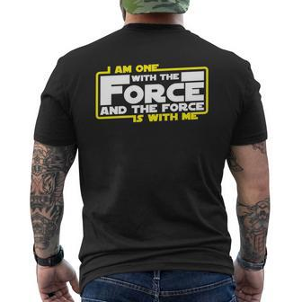 I Am One With The Force And The Force Is With Me Mens Back Print T-shirt - Thegiftio UK