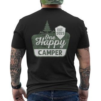 One Happy Camper Matching Family First Birthday Party 2024 Men's T-shirt Back Print - Monsterry
