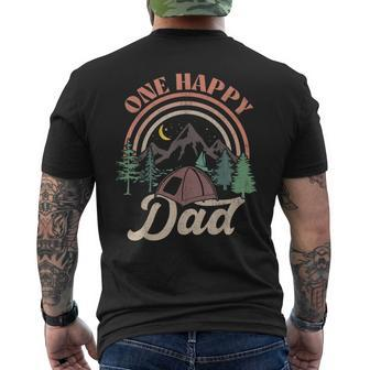 One Happy Dad Happy Camper Matching Family First Birthday Men's T-shirt Back Print - Seseable