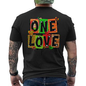 One Love Black History Month Pride African American Kente Men's T-shirt Back Print - Thegiftio UK