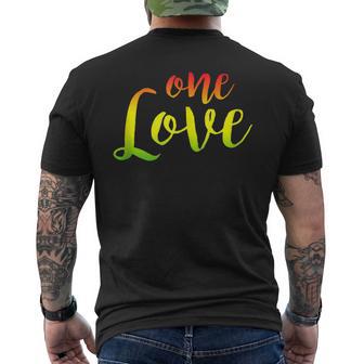 One Love Rasta Reggae Roots Clothing Peace Love Men's T-shirt Back Print - Monsterry