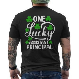 One Lucky Assistant Principal St Patrick's Day Men's T-shirt Back Print | Mazezy