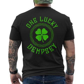 One Lucky Dempsey Irish Family Four Leaf Clover Men's T-shirt Back Print - Thegiftio