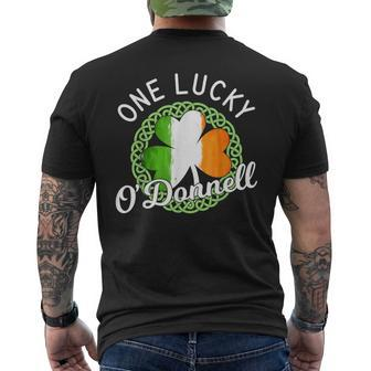 One Lucky O'donnell Irish Family Name Men's T-shirt Back Print - Seseable