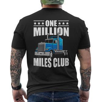 One Million Miles Club Truck Driver On Back Men's T-shirt Back Print - Monsterry