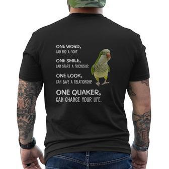 One Quaker Parrot Bird Change Your Life Mens Back Print T-shirt - Thegiftio UK