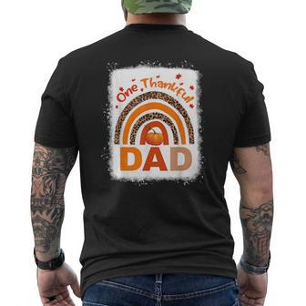 One Thankful Dad Rainbow Matching Family Thanksgiving Mens Back Print T-shirt | Mazezy