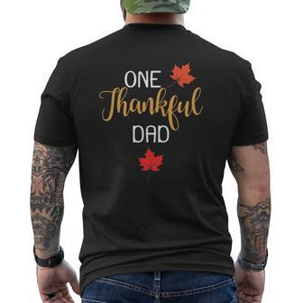 One Thankful Dad Thanksgiving Day Family Matching Mens Back Print T-shirt | Mazezy CA