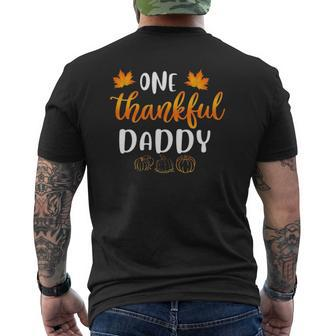 One Thankful Daddy Fall Thanksgiving Autumn Dad Mens Back Print T-shirt | Mazezy