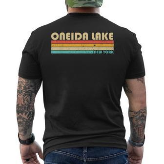 Oneida Lake New York Fishing Camping Summer Men's T-shirt Back Print - Monsterry