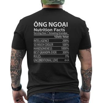 Ong Ngoai Nutrition Facts Vietnamese Grandpa Mens Back Print T-shirt | Mazezy
