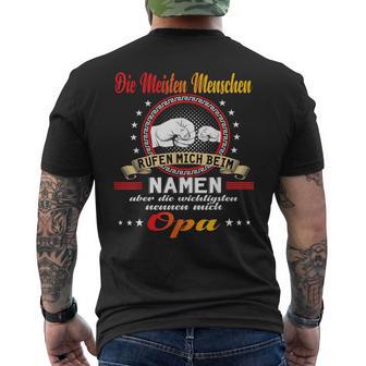 Opa Atertag Papa Stolzer Grossvater Geschenk T-Shirt mit Rückendruck - Geschenkecke