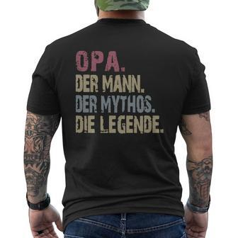Opa Der Mann Der Mythos Die Legende Vintage Shirt Mens Back Print T-shirt - Seseable