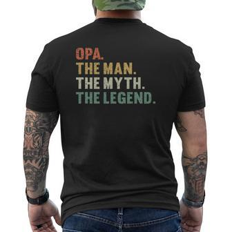 Opa The Man The Myth The Legend Mens Back Print T-shirt | Mazezy