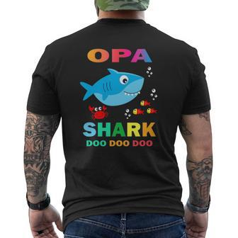 Opa Shark Father's Day From Wife Son Daughter Mens Back Print T-shirt | Mazezy