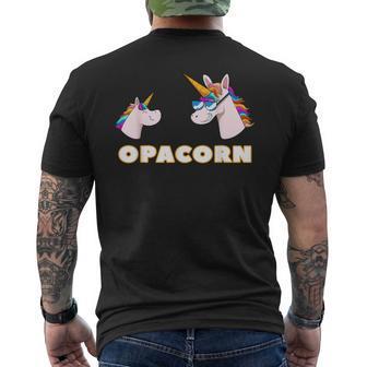 Opacorn Opa 1 Kid Grandfather Unicorn Father's Day Men's T-shirt Back Print - Monsterry