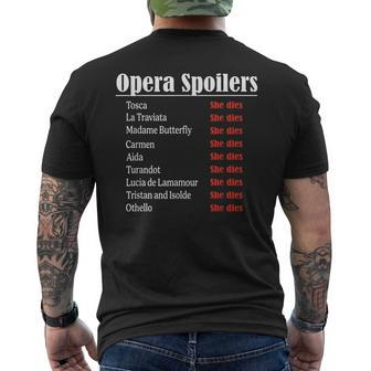 Opera Spoiler Tosca She Dies Latraviata Madame Butterflies Men's T-shirt Back Print - Seseable