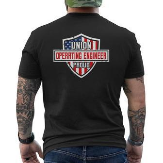 Operating Engineers Proud American Union Patriotic Mens Back Print T-shirt - Thegiftio