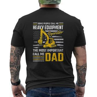 Operator Construction Dad Excavator Mens Back Print T-shirt - Seseable