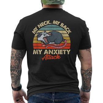 Opossum My Neck My Back My Anxiety Attack Scared Possum Men's T-shirt Back Print - Monsterry UK