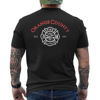 Orange County Fire Authority California Fireman Duty Men's T-shirt Back Print - Monsterry DE