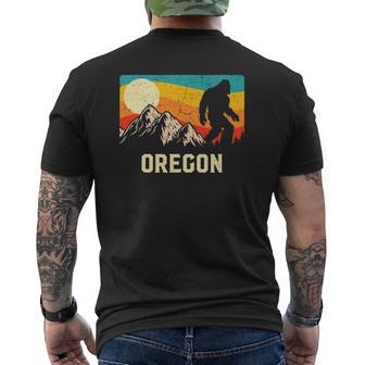 Oregon Bigfoot Sasquatch Mountains Retro Hiking Mens Back Print T-shirt - Thegiftio UK